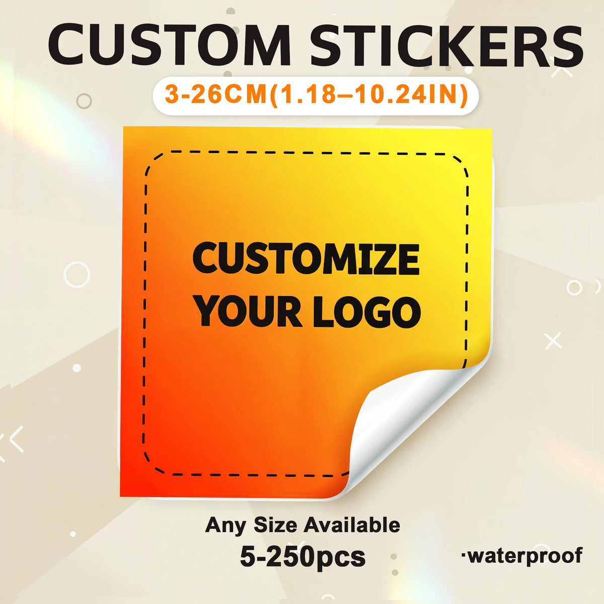 Custom Stickers Waterproof Custom Logo Labels Square Personalized Stickers for Wedding Baptism Party Company Logo Gift Packaging