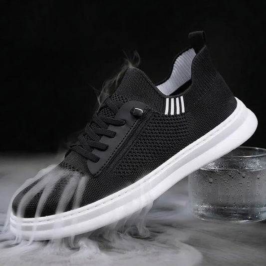 Comfortable Breathable Knitted Sport Shoes Men Soft Bottom Non Slip Mesh Flats Men Spring Summer Slip On Light Casual Loafers