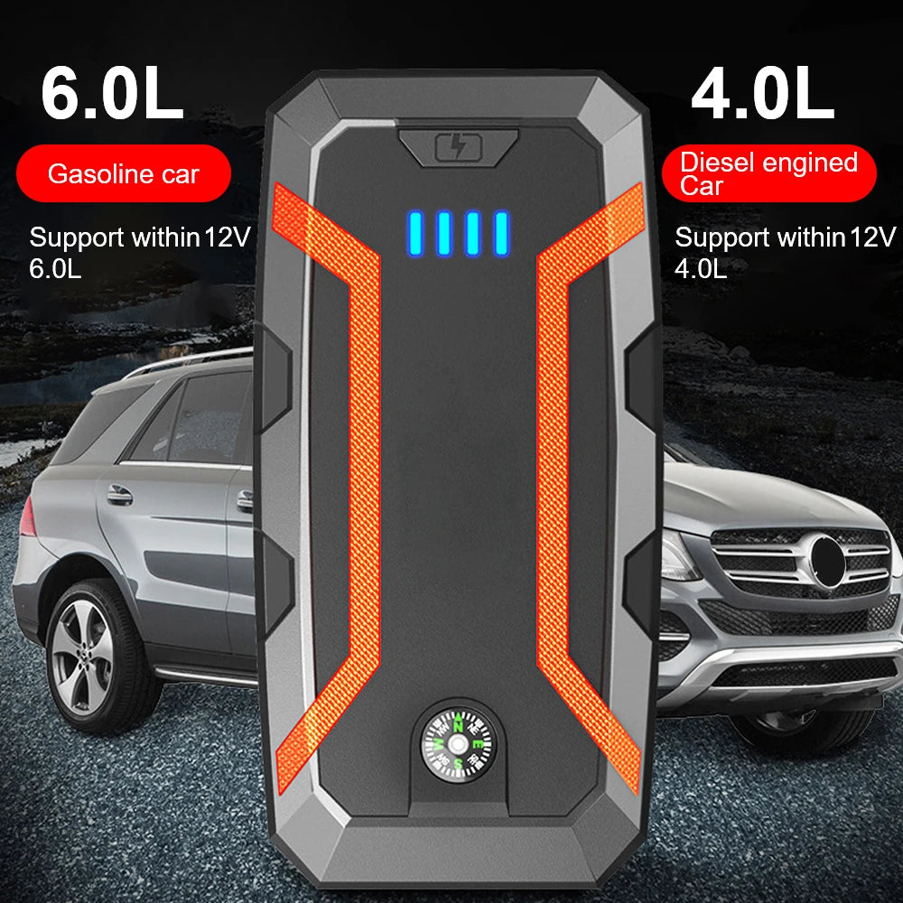 22200mWh Akumulator Rozruchowy Samochodowy Jump Starter 1000A 12V Samochody Benzynowe i Diesel Przenośna Awaryjna Ładowarka do Aktywności na Zewnątrz
