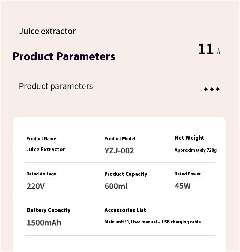 Portable Electric Juicer USB Charging Orange Lemon Fruit Blender Mini Household Wireless Automatic Fresh Citrus Juicer Of Travel