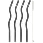 4pcs 200*8mm Glass Straws Wavy Colorful Drinking Straw Set with Brush High Borosilicate Glass Straw Kitchen Party Bar Drinkware