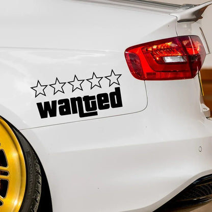 Wanted Reflective Laser Car Funny Stickers Auto Vinyl Film Decals For Car Bumper Windows Motorcycle Laptop Walls