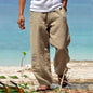2024 Spring/Summer New Men's Cotton Pants Summer Fashion Casual Solid Color Loose Plus Size S-5XL Jogger Trousers