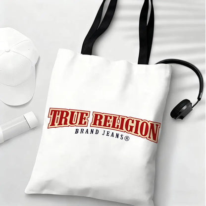 True Religion Storage Bags Lightweight Eco Friendly Fashionable Multi Purpose Large Capacity Canvas Shoulder Tote