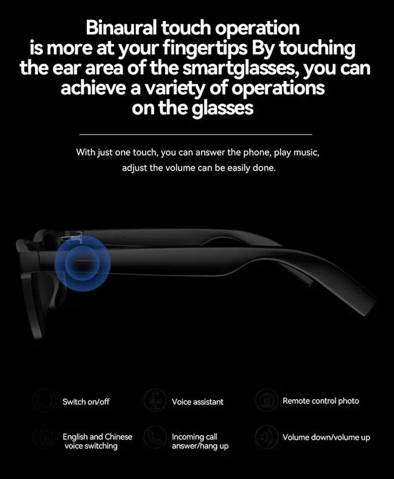 Lenovo Smart AI Sunglasses Multifunctional Music Player 8K Camera Bluetooth Call Translate Voice Assistant Photochromic Glasses