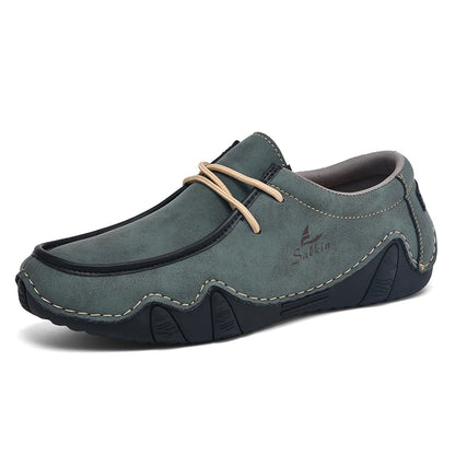 Design Sneakers Man Loafers Breathable Low Top Flat Shoes Driving Plus Size New 2026 Fashion Handmade Leather Casual Men Shoes