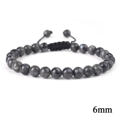 6mm 8mm 10mm Natural Stone Bracelet, Tiger Eye Agate Lava Bead Unisex Adjustable Handwoven Boho Jewelry Gift for Men Women