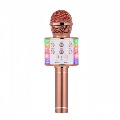 Fun Karaoke Microphone Speaker for Adults Kids, Wireless Bluetooth, Voice Changer, Echo Effect, LED Lights Microphone for Party