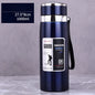 Portable 1L Stainless Steel Vacuum Flask, Insulated Water Thermos for Hot/Cold Coffee, Tea & Beverages