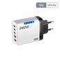 240W GaN 2USB+3Type C Desktop Phone Charger With LED Light Multi Ports Quick Charge 3.0 Adapter For iPhone Samsung Huawei Tablet