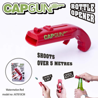 Creative Beer Bottle Opener Spring Cap Catapult Launcher Gun Shape Bar Tool Drink Opening Shooter Can Opener Kitchen Gadget Tool