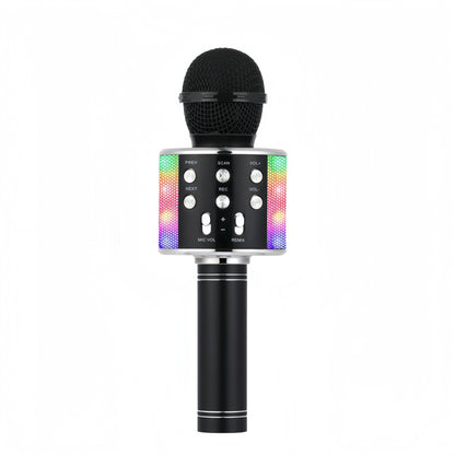 Fun Karaoke Microphone Speaker for Adults Kids, Wireless Bluetooth, Voice Changer, Echo Effect, LED Lights Microphone for Party