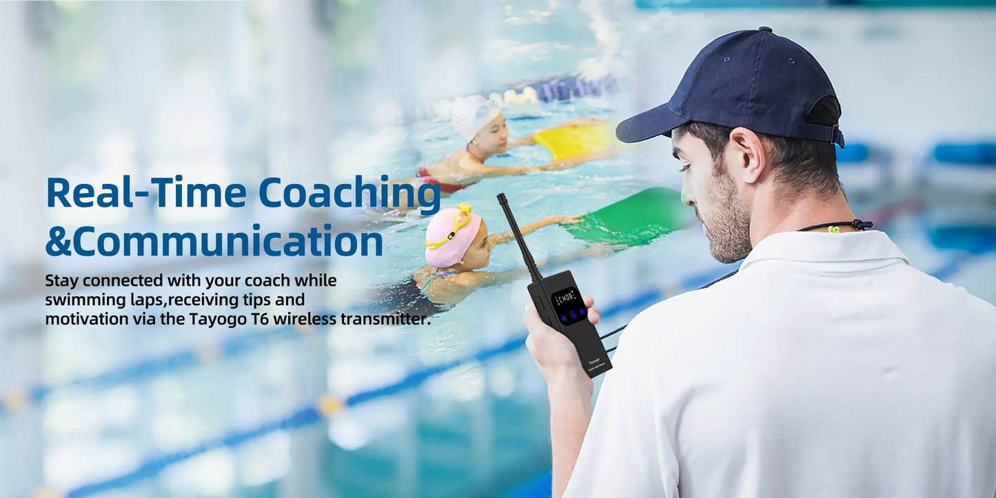 Tayogo Waterproof MP3 Player for Swimming,4-in-1 MP3 Player 32GB, Bluetooth 5.4, FM Radio, Compatible with T6 Transmitter