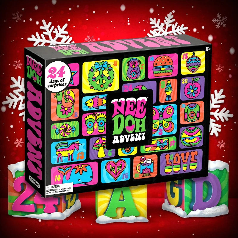 2026 NeeDoh Advent Calendar 24 Days 3D PVC Christmas Countdown Surprise Gift, Stress Relief Fidget Toy New Year Present