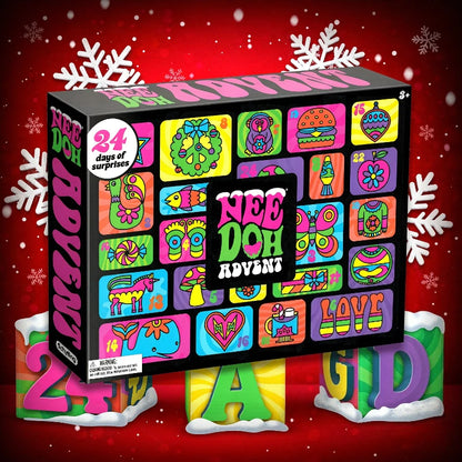 2026 NeeDoh Advent Calendar 24 Days 3D PVC Christmas Countdown Surprise Gift, Stress Relief Fidget Toy New Year Present