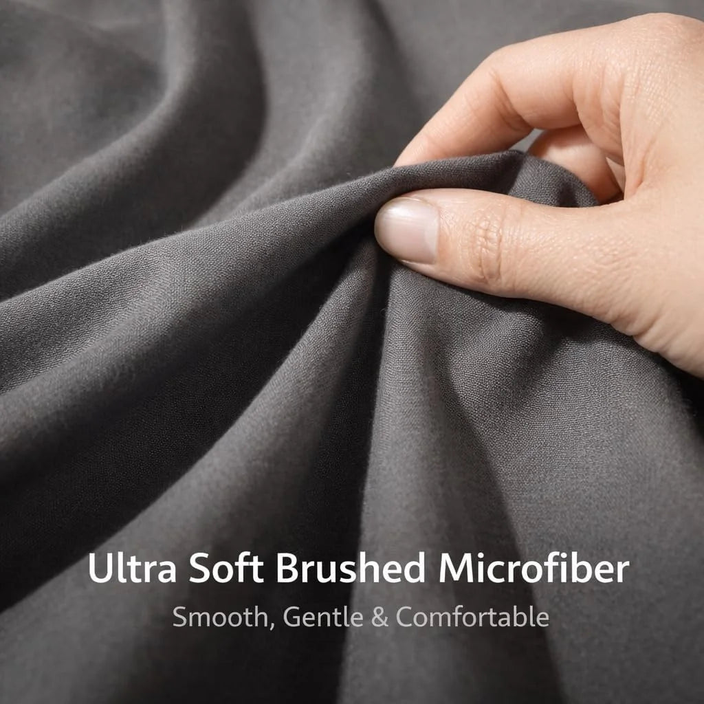 2Pcs Pack Microfiber Pillowcases Solid Color, Envelope Closure, Machine Washable, Woven Fabric, for Bedroom, Living Room