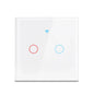 Tuya Wifi Smart Light Switch EU 1/2/3Gang Touch Light Switch No Neutral Wire Wall Light Switches for Alexa Google Voice Control