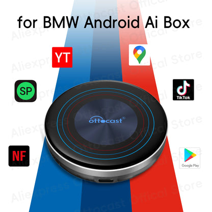 OTTOCAST OttoAiBox i3 for Car built in Wireless CarPlay AI Box Android 13 TV Box QCM 6125 for Netflix for BMW Car Accessories