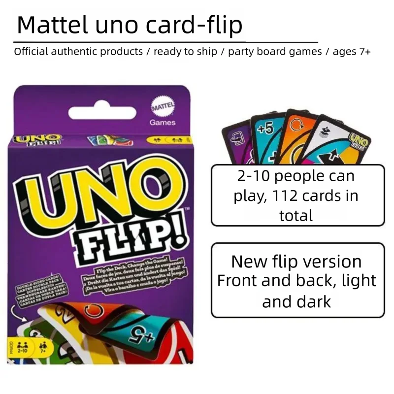 UNO Flip Playing Cards Games, Super Mario, Minecraft, Lord of the Ring, Hot Wheels, No Mercy, Social Board Table Party Games, Ki