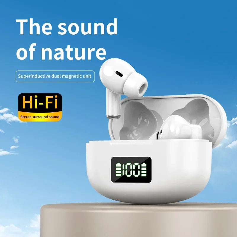 New Wireless Bluetooth Headset Digital Display Headset Touch Control Noise Cancelling Earbuds Ultra Long Life For all smartphone