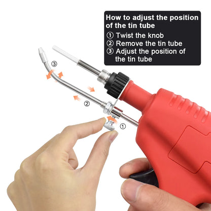 Toolour Cordless Soldering Iron DC 12V 80W Soldering Gun with 50g Solder Wire,Tin Suction Pump,Tweezers for Welding PCB Home DIY