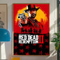Red Dead Redemption 2 Game Poster Self-adhesive Art Room Entrance Restaurant Wall Decor Art Painting