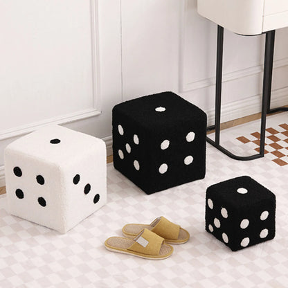 Large Cubic Imitation Lamb Wool Funny Shoes Stool Bedroom Decorative Dices Stool Living Room Mobile Furniture Home Decoration