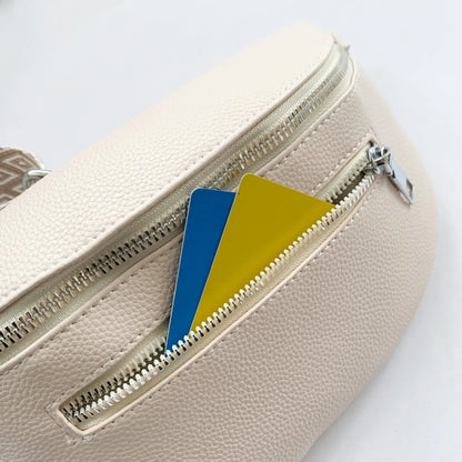 2024 Luxury Designer Women's Chest Bag PU Leather Wide Strap Shoulder Crossbody Bag Female Fashion Fanny Pack Banana Waist Bag