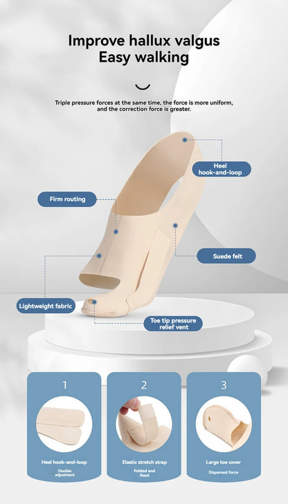 GOBYGO 1Pcs Hallux Valgus Corrector Toe Separation Corrector Lightweight And Adjustable Wearable Shoes Ankle Support Men Women