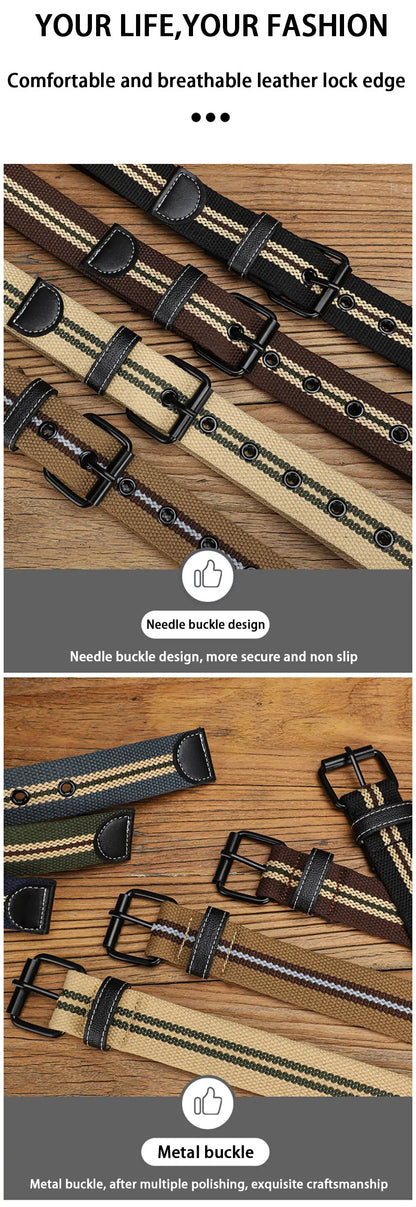 Men's Canvas Belt Casual Retro Women's Belt Outdoor Sports Belt With Jeans Belt Breathable Lightweight Eyelet Belt For Men Women
