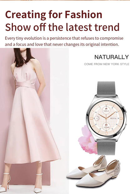 LIGE Luxury Smart Watch For Woman 1.27" Bluetooth Call Custom Dial Women's Bracelet Sports Health Monitor Smartwatch Ladies Gift