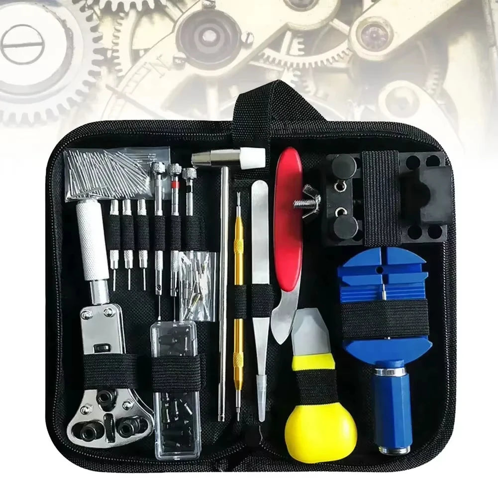 147-Piece Watch Opener Repair Tool Kit Clock Maintenance Hardware Set for Watch Repair Open Back Strap Removal