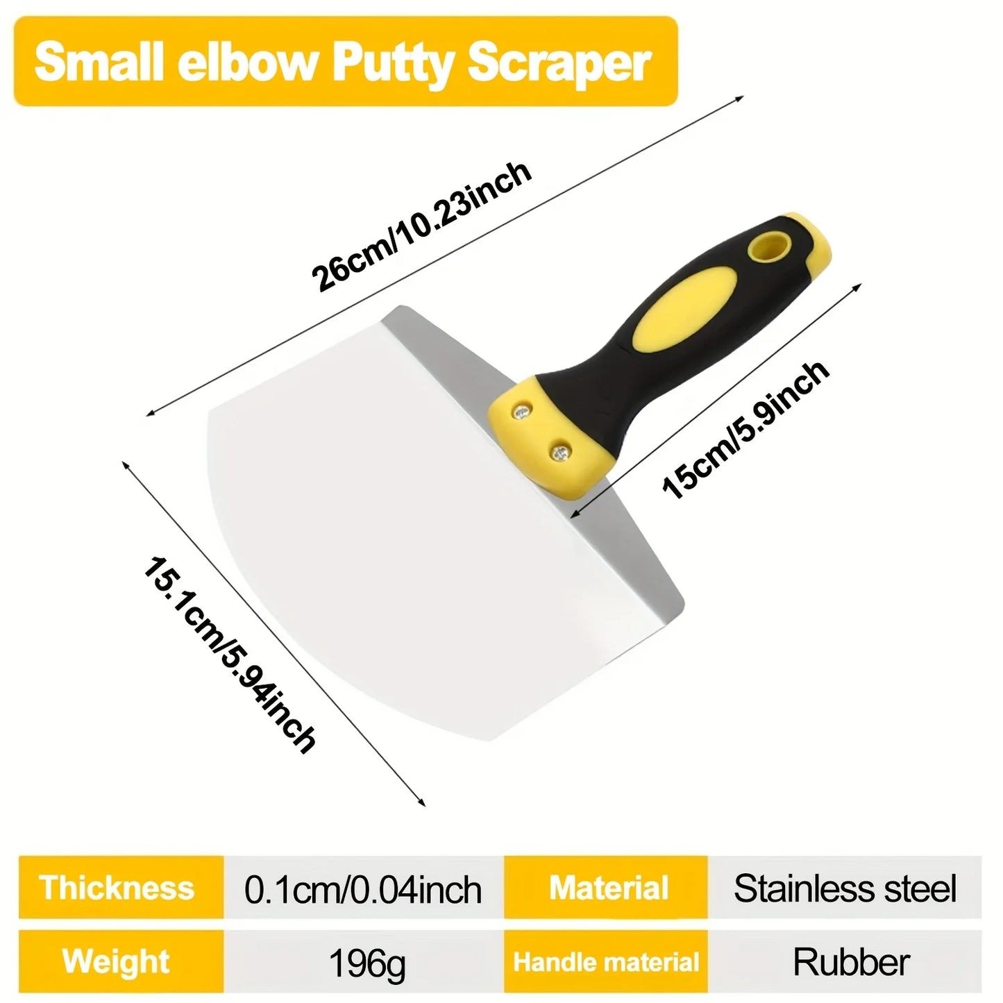 Stainless Steel Curved Trowel, Fan-Shaped Plaster Spatula, Thickened Bricklayer's Tool for Oil Workers, Ash Scraper