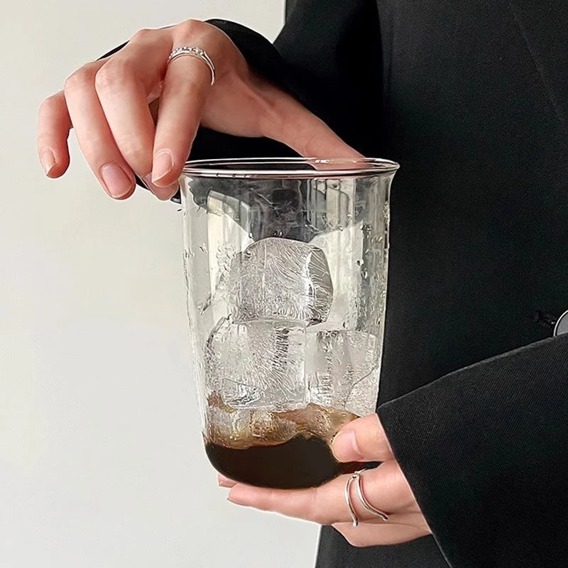 1/6pcs Japanese Glass Cup Milk Coffee Glass Mug Transparent Mug Beer Ins Water Drinking Cup Kitchen Accessory Water Glass Cups
