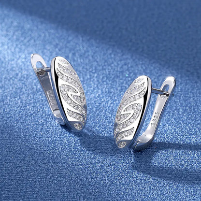 925 Sterling Silver Earrings Jewelry High Quality Retro Simple Pattern Purple White Zircon Earrings Hot Sale