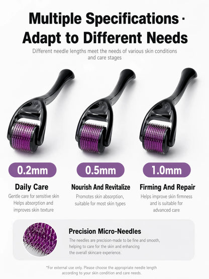 540 Titanium Derma Roller 0.25mm, Microneedle Roller for Face Skin Care, Hair & Beard Growth