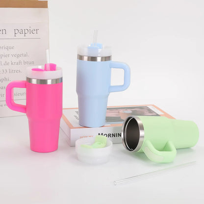 14oz Car Mug with Handle Double-layer Vacuum Coffee Cup Portable Sport Water Bottle 304 Stainless Steel Travel Thermal Cup