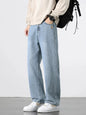 Spring Autumn American Retro Straight Jeans Men Streetwear Korean Fashion Loose Baggy Wide Leg Denim Pants Male Casual Trousers