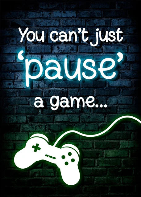 Gaming Neon Eat Sleep Game Repeat  Canvas Posters Gamer Room Decor Canvas Print Art for Home Esports Bedroom Decor Gift Painting