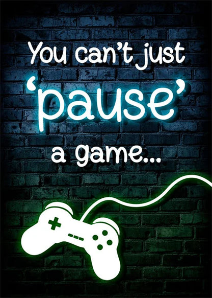 Gaming Neon Eat Sleep Game Repeat  Canvas Posters Gamer Room Decor Canvas Print Art for Home Esports Bedroom Decor Gift Painting
