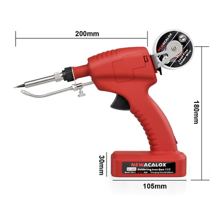 Toolour Cordless Soldering Iron DC 12V 80W Soldering Gun with 50g Solder Wire,Tin Suction Pump,Tweezers for Welding PCB Home DIY