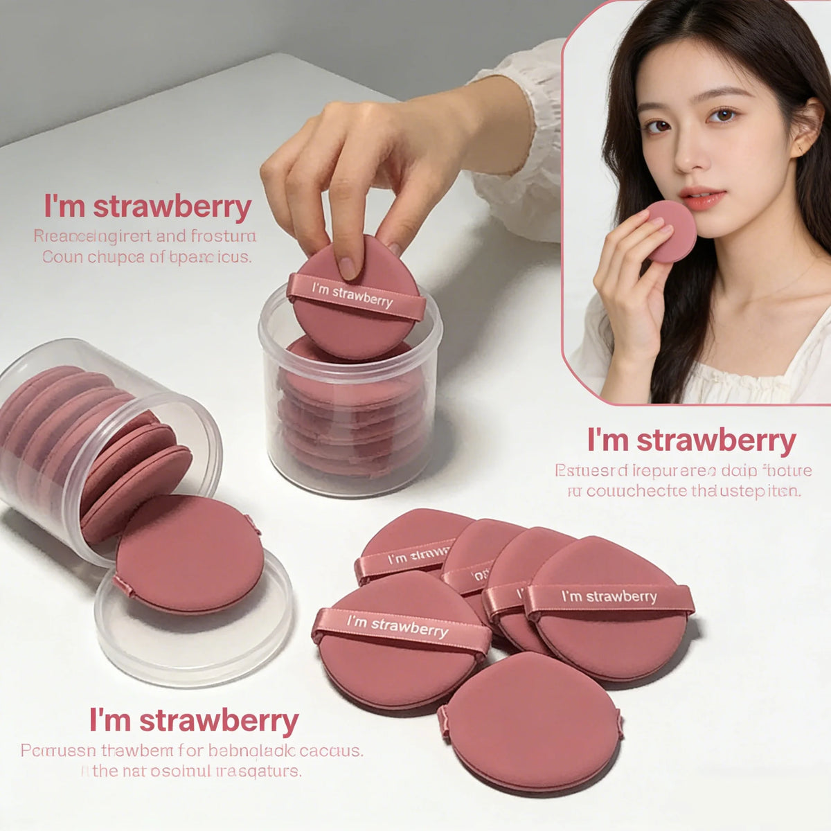 7 Pieces of Pink Drop-Shaped Powder Puff, Suitable for Use with Dry Powder to Set Makeup or with Wet Powder for Foundation.