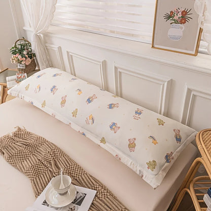 1pc 100% Polyester And Hemp Double Long Pillowcases,  Pillowcase Lover Sleeping Bedding