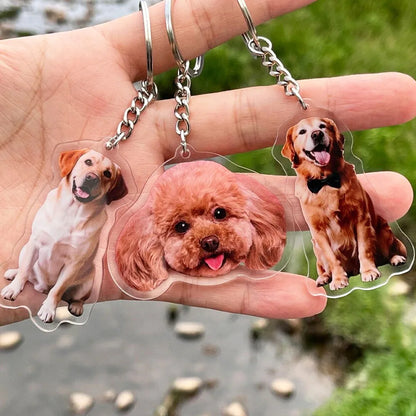 Custom Printed Dog Cat Pet Photo Keychain Personalizd Acrylic Keychain Custom Logo Keychain Full Color Logo Printing on Keychain