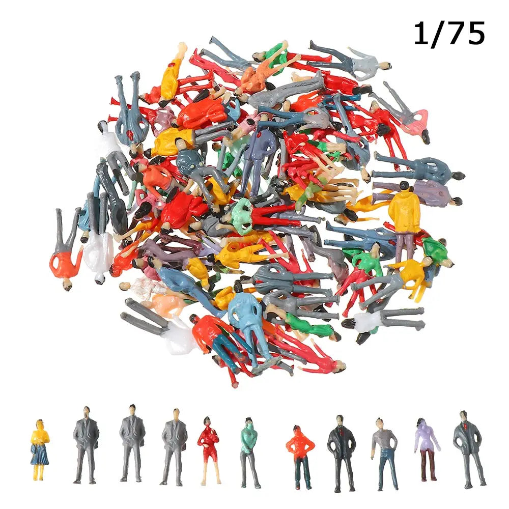 100Pcs/Bag 1:100/1:150/1:75/1:50 Scale Plastic People Figures Model Building Passengers DIY Character Mixed Color Pose Kids Toys