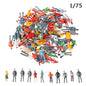 100Pcs/Bag 1:100/1:150/1:75/1:50 Scale Plastic People Figures Model Building Passengers DIY Character Mixed Color Pose Kids Toys