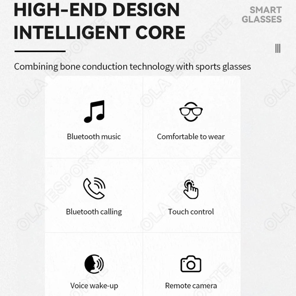 New Wireless Bluetooth Smart Sunglasses Touch Control Music Remote Camera Voice Call Built-in Voice Assistant Smart Glasses HT22