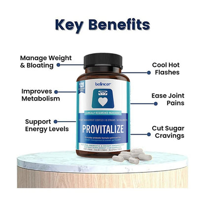 Provitalize Capsules - Women Probiotics + Moringa, Weight Management, Immune Health & Gut Health Support, 30/60/120 Caps