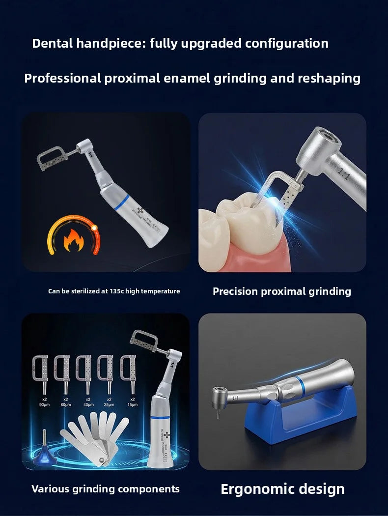 Dental 1∶1 Contra Angle Handpiece Orthodontic IPR System Interproximal Enamel Reduction Reciprocating Stripping Kit with Stri