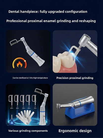 Dental 1∶1 Contra Angle Handpiece Orthodontic IPR System Interproximal Enamel Reduction Reciprocating Stripping Kit with Stri